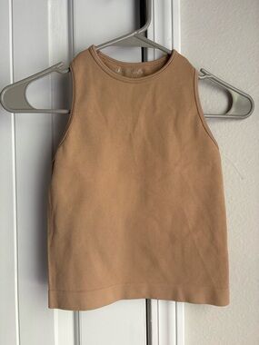 Ribbed Tank Top in Camel
